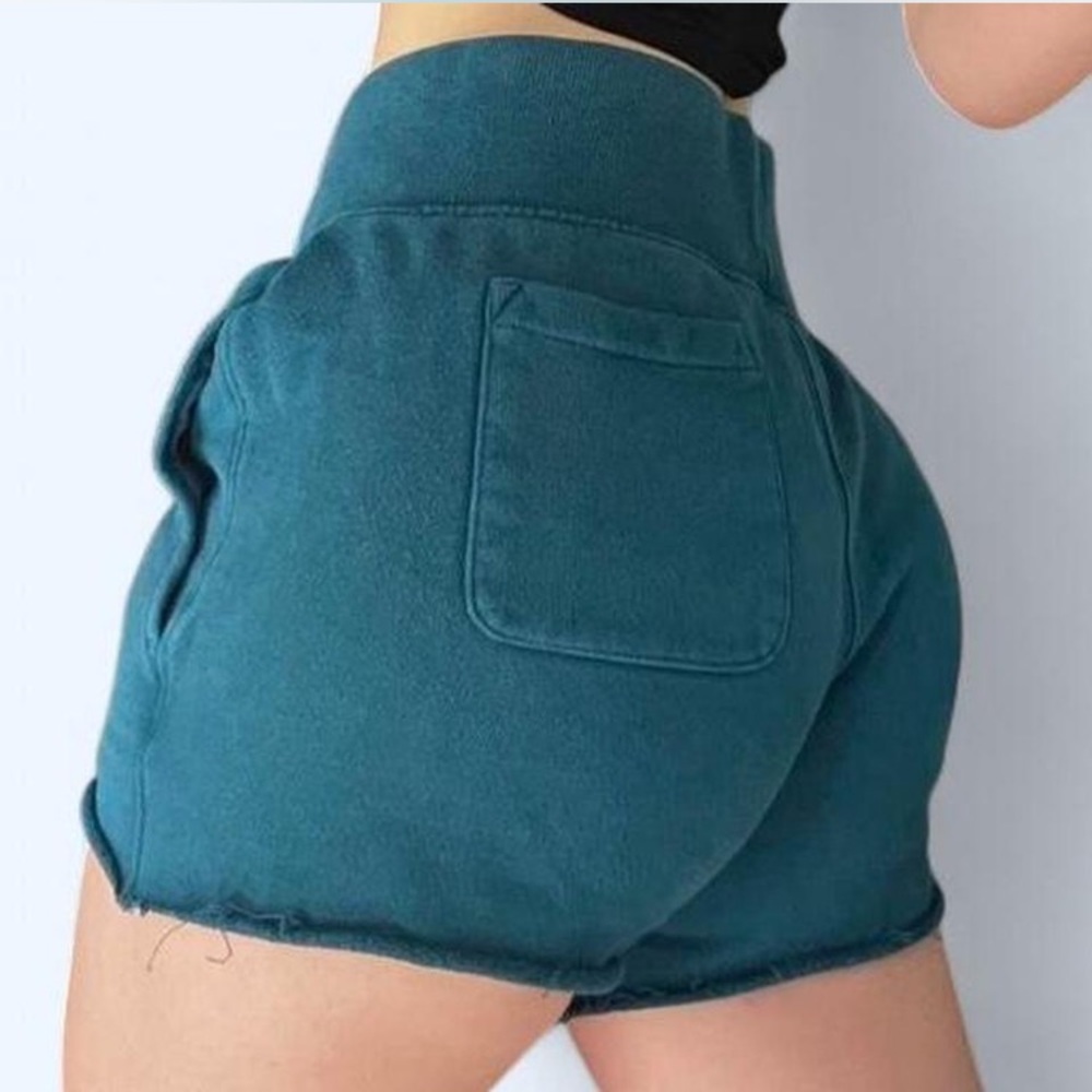 🦋 Champion Vintage y2K Teal Reverse Weave Back Pocket Mid Rise Sweat Shorts 🦋